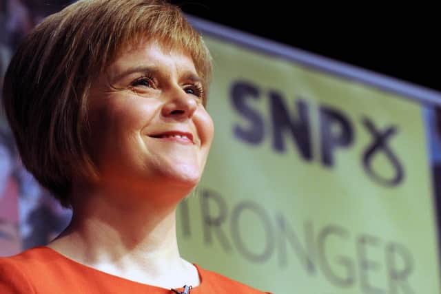 Nicola Sturgeon speaks at the Corn Exchange. Picture: Lisa Ferguson