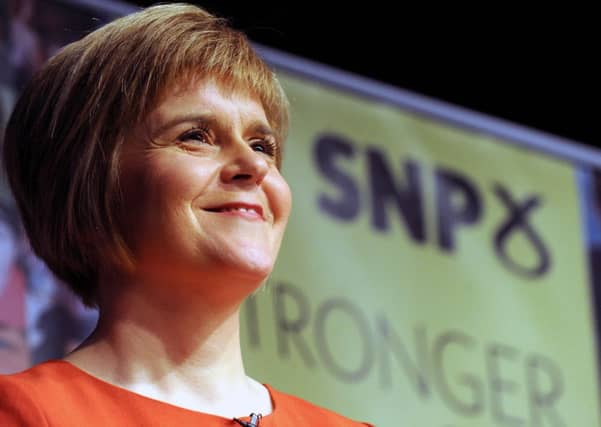 Nicola Sturgeon speaks at the Corn Exchange. Picture: Lisa Ferguson