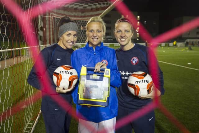 Spartans Womens Kerry Montgomery, Claire Crosbie and Danni Pagliarulo. Picture: Jane Barlow