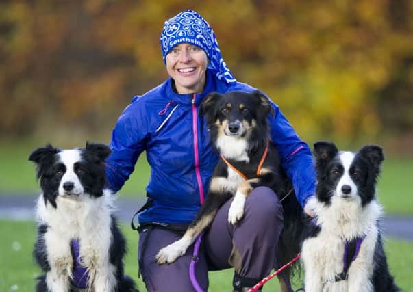 Karen Conal with Jura, Finn and Tiree.  Picture Ian Rutherford