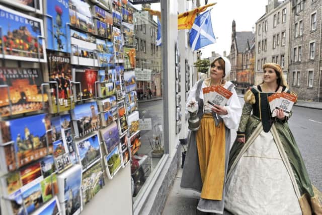 Jenny Ha played by Nicola Wright and Mary Queen of Scots played by Hannah Broadley from Mercat Tours. Picture: Phil Wilkinson