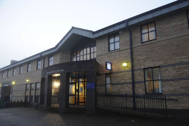 Drylaw Police Station was targeted. Picture: Esme Allen