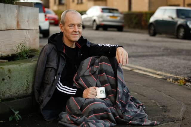 Professor Sean Nee prepares for his night sleeping rough. Picture: Scott Louden