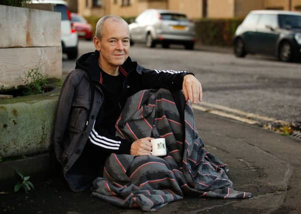 Professor Sean Nee prepares for his night sleeping rough. Picture: Scott Louden