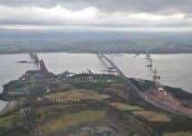 The picture shows the old and new Forth bridges. Picture: Police Scotland