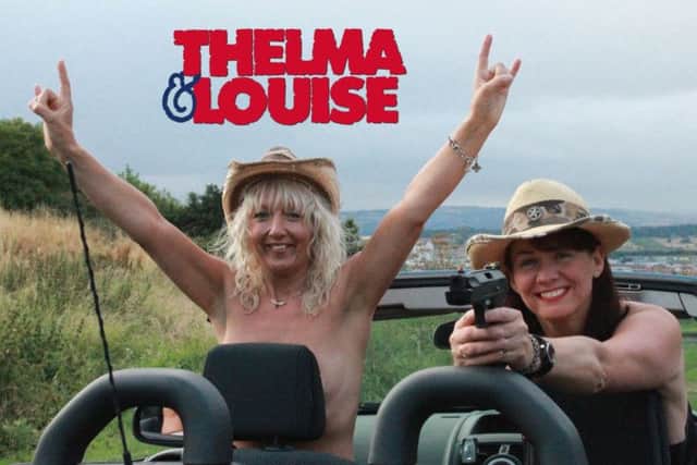 Asda workers pose for pictures inspired by films, including Helen Haddow and Deborah Flood in Thelma and Louise. Picture: comp