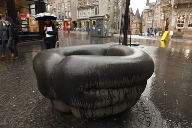 The water feature in Hunter Square provoked controversy. Picture: Toby Williams
