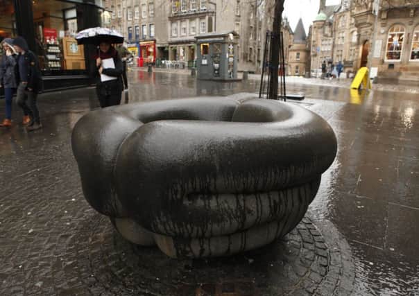 The water feature in Hunter Square provoked controversy. Picture: Toby Williams