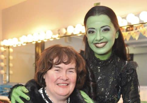 Susan Boyle meets  Ashley Grey, who plays  Elphaba. Picture: Rob McDougall