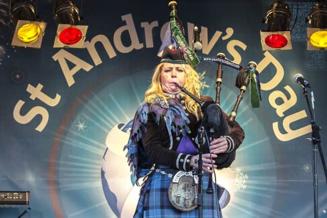Piper Louise Marshall entertains the crowds at St Andrew Square. Picture: Malcolm McCurrach