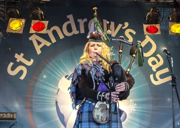 Piper Louise Marshall entertains the crowds at St Andrew Square. Picture: Malcolm McCurrach