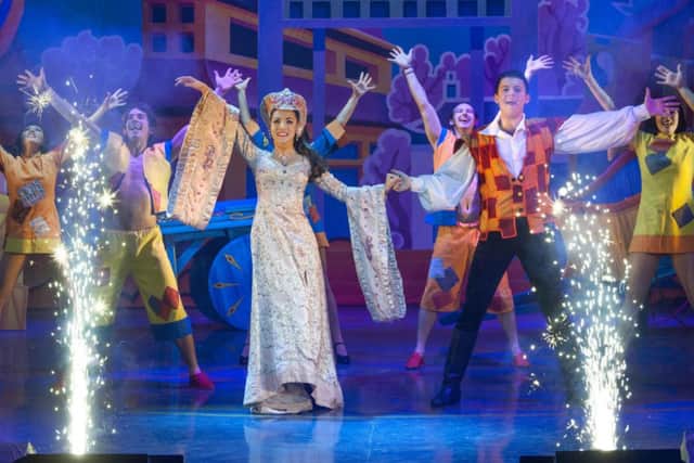 Aladdin (Greg Barrowman) and Princess Jasmine (Mirian Elwell-Sutton) in Aladdin. Pic: Comp