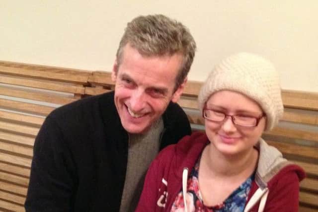 Peter Capaldi brought his sonic screwdriver when he met Millie McLean. Picture: Contributed
