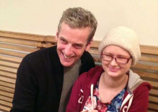 Peter Capaldi brought his sonic screwdriver when he met Millie McLean. Picture: Contributed