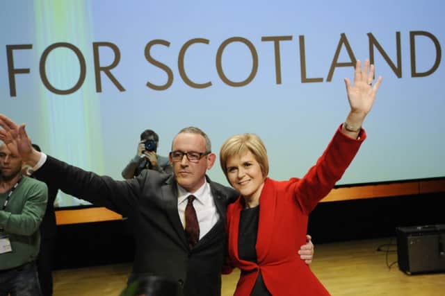 Nicola Sturgeon and deputy Stewart Hosie are seeing SNP popularity grow. Picture: Greg Macvean