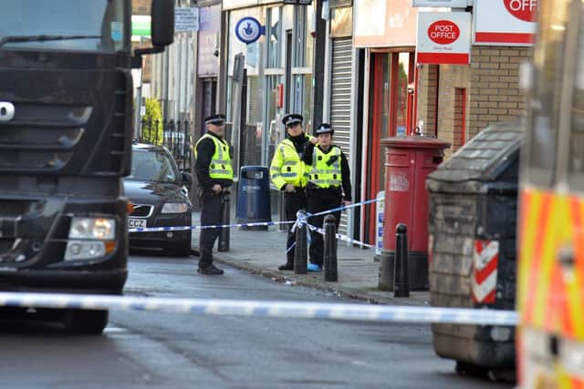 Police sealed off the area. Picture: Jon Savage