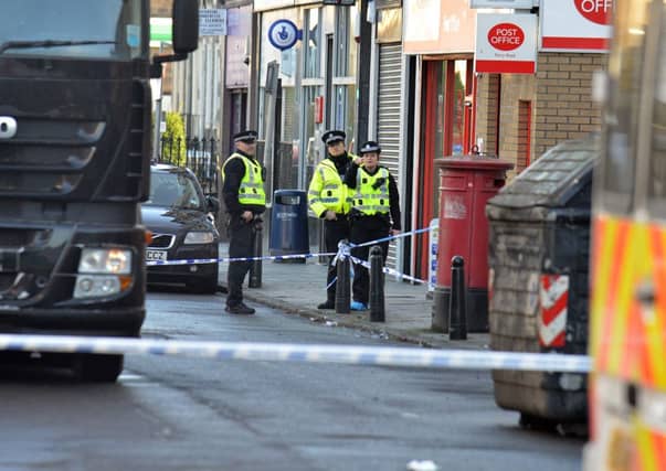 Police sealed off the area. Picture: Jon Savage