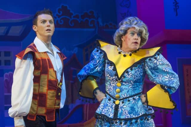 Greg Barrowman as Aladdin with Allan Stewart as Widow Twankey. Pic: Comp