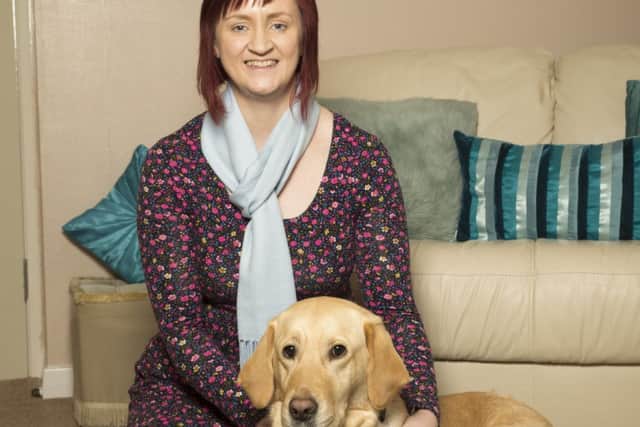 Monica McGills life was transformed when she was teamed up with Waffle the guide dog. Picture: comp