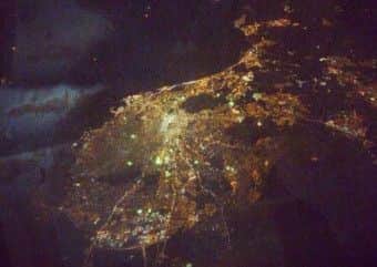This stunning snap from the sky shows Edinburgh illuminated by millions of festive lights. Pic: Katie Dudgeon