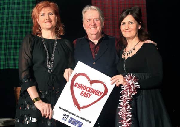 Eddi Reader, Phil Cunningham and Karen Matheson get behind the Shockingly Easy campaign. Picture: Gordon Fraser