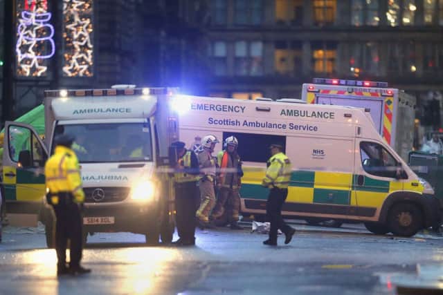 Emergency services at work in Glasgow. Picture: PA