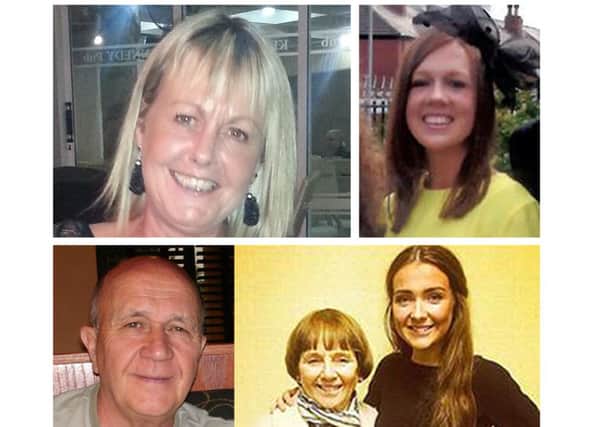 The victims, from top left; Gillian Ewing, Stephanie Tait, John Sweeney, Lorraine Sweeney, and Erin McQuade. Pictures: PA