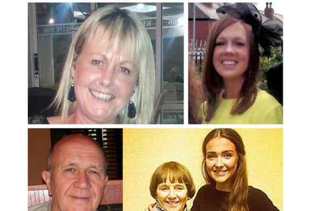 The victims, from top left; Gillian Ewing, Stephanie Tait, John Sweeney, Lorraine Sweeney, and Erin McQuade. Pictures: PA