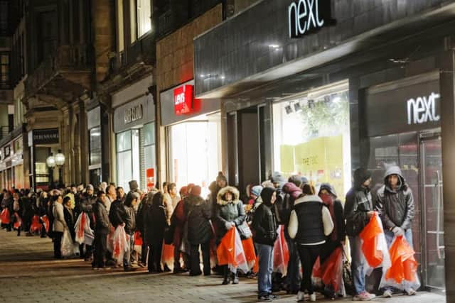Shoppers out in freezing temperatures for the sales. Picture: Scott Taylor
