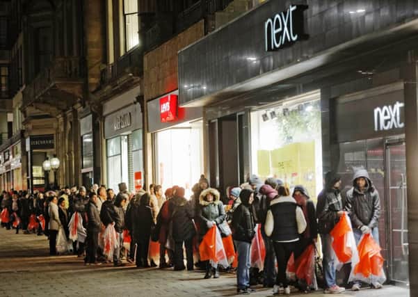 Shoppers out in freezing temperatures for the sales. Picture: Scott Taylor