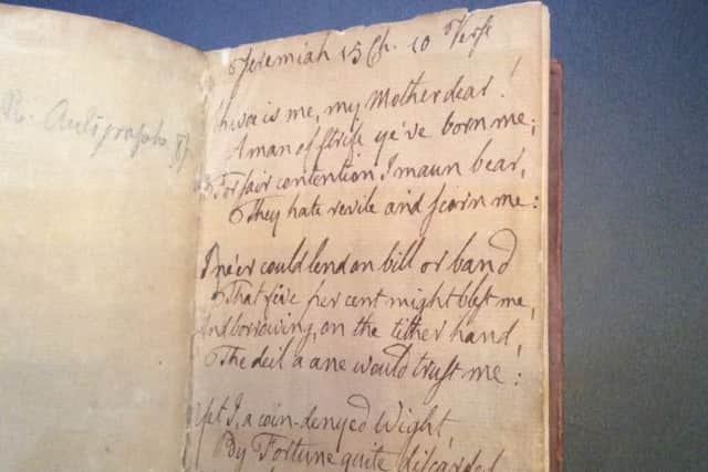 Burns poem will be on display at Central Library this month. Picture: comp