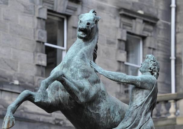 , Alexander and Bucephalus outside the City Chambers. Picture: Ian Rutherford
