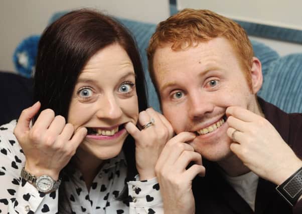 Martin Taylor and wife Fiona pull funny faces as part of their #funnyfacechallenge, where cash is donated to charity and people are nominated to pull their own funny face. Picture: Greg Macvean