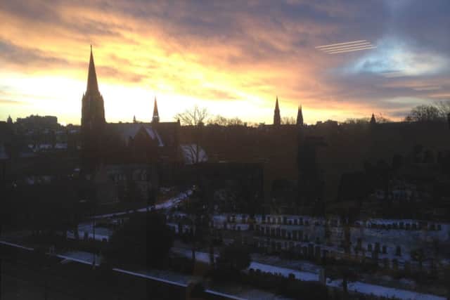 The view from the Evening News office in Orchard Brae this morning. Picture: Digital Ed