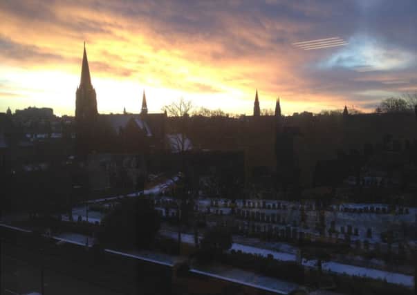 The view from the Evening News office in Orchard Brae this morning. Picture: Digital Ed