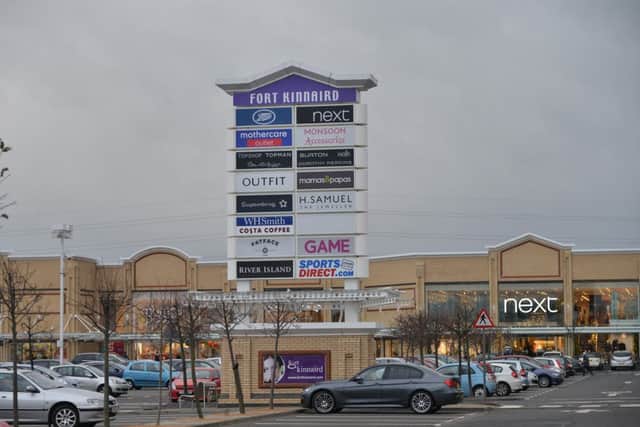 The man was injured at the Fort Kinnaird retail park. Pic: Jon Savage