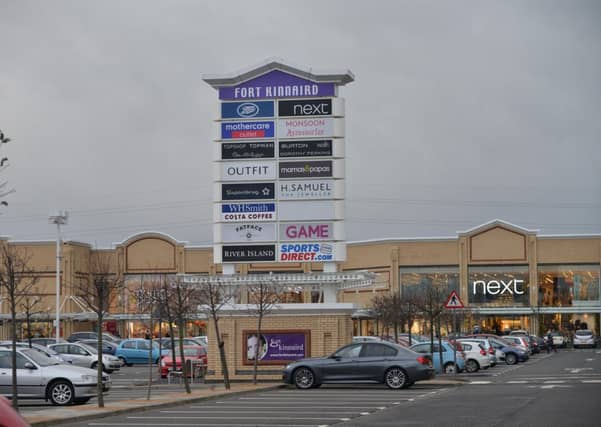 The man was injured at the Fort Kinnaird retail park. Pic: Jon Savage