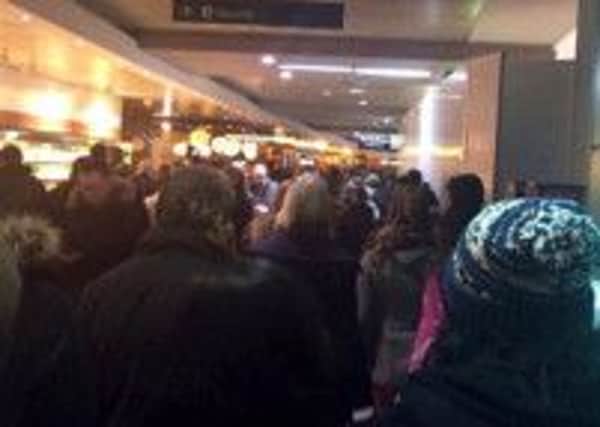 Irate travellers stuck in long queues at Edinburgh Airport. Picture: contributed