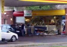 The Shell garage on Mayfield Road shortly after the incident