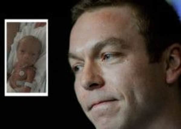 Sir Chris Hoy and his son Callum. Picture: montage