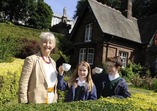 Gemma Jones and youngsters Evie Brassington and Roddy Gilkison in Teacup Travels. Picture: contributed
