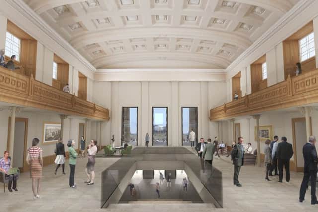An artist's impression of the interior of the debating chamber transformed into the hotel lobby. Picture: contributed
