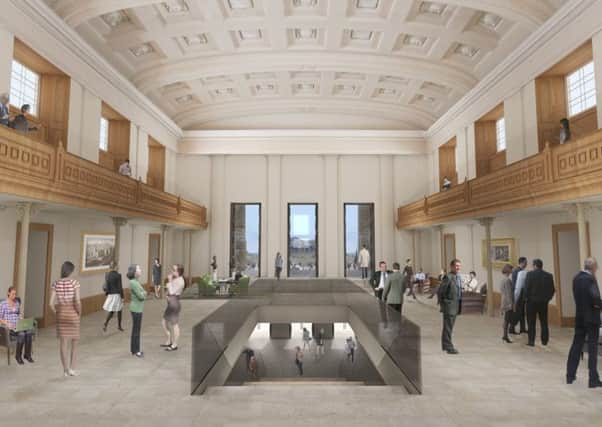 An artist's impression of the interior of the debating chamber transformed into the hotel lobby. Picture: contributed