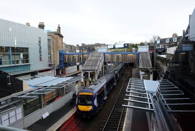 The men were held at Haymarket Station in Edinburgh. Picture: Ian Rutherford