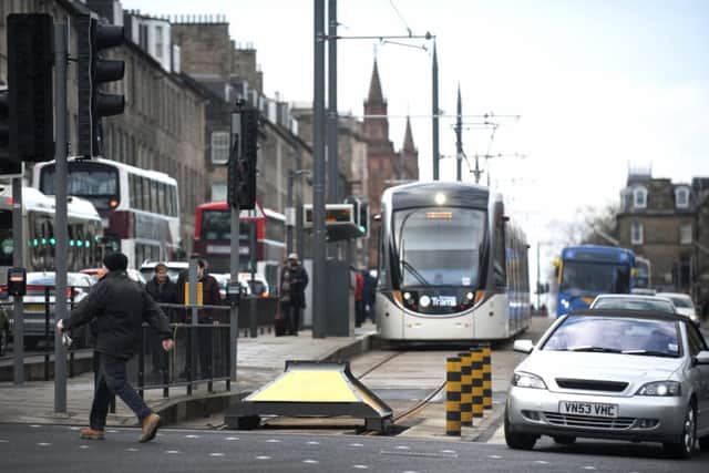 The end of the tram line at York Place. Picture: Jane Barlow