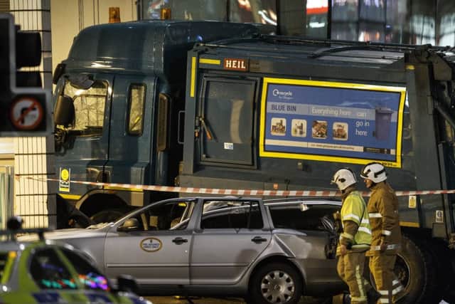 The aftermath of December's bin lorry tragedy. Picture: Robert Perry