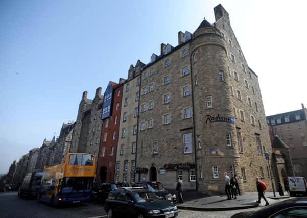 The Radisson hotel on the Royal Mile. Edinburgh is set to see the most growth in the hotel sector. Picture: Jane Barlow