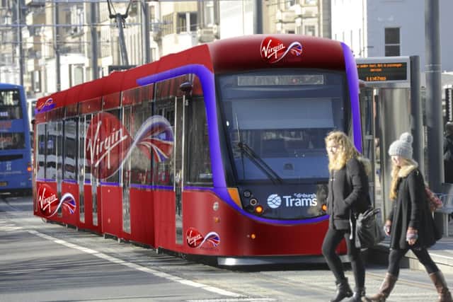 An artist's impression of how a tram could look carrying advertising