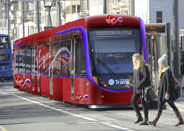 An artist's impression of how a tram could look carrying advertising