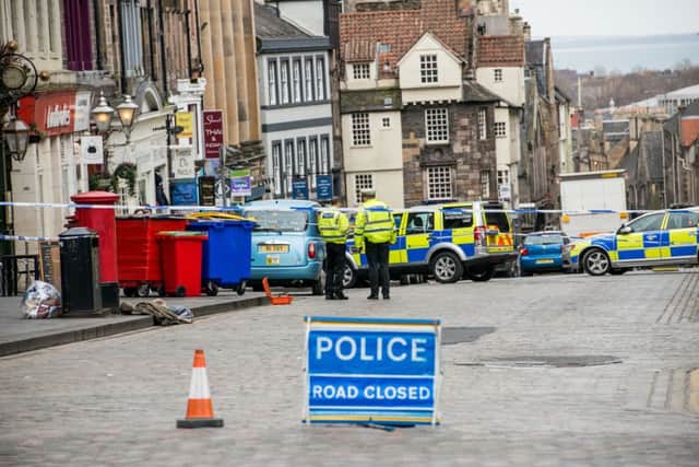 Police investigate at the scene of the accident. Pic: Ian Georgeson